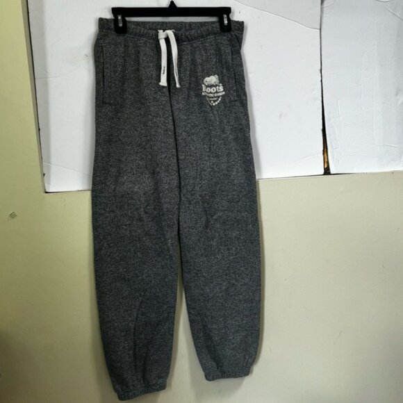 Roots Cotton Salt & Pepper Back Logo Pockets Cuff Sweatpant Track Pants Joggers - Picture 12 of 16